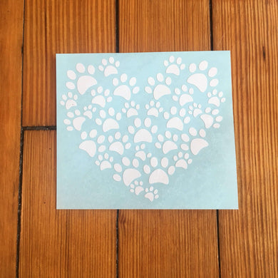 Fast Lane Graphix: Heart Of Paws Stickers,White, stickers, decals, vinyl, custom, car, love, automotive, cheap, cool, Graphics, decal, nice