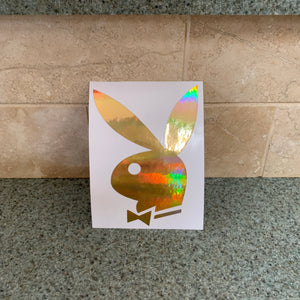 Fast Lane Graphix: Playboy Bunny Sticker,Holographic Gold Chrome, stickers, decals, vinyl, custom, car, love, automotive, cheap, cool, Graphics, decal, nice
