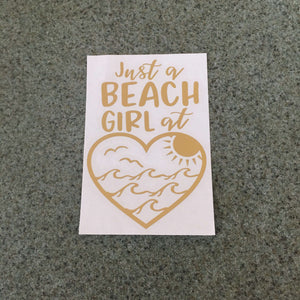 Fast Lane Graphix: Just A Beach Girl At Heart Sticker,Gold Chrome, stickers, decals, vinyl, custom, car, love, automotive, cheap, cool, Graphics, decal, nice
