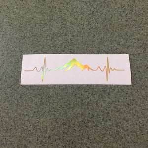 Fast Lane Graphix: Mountain Heartbeat Sticker,Holographic Gold Chrome, stickers, decals, vinyl, custom, car, love, automotive, cheap, cool, Graphics, decal, nice