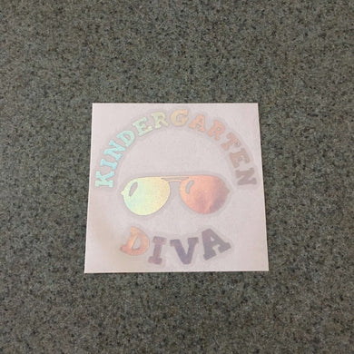 Fast Lane Graphix: Kindergarten Diva Sticker,Holographic Silver Chrome, stickers, decals, vinyl, custom, car, love, automotive, cheap, cool, Graphics, decal, nice