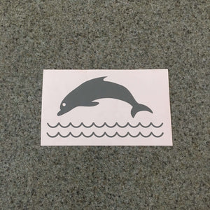 Fast Lane Graphix: Dolphin Jumping In Waves Sticker,Dark Grey, stickers, decals, vinyl, custom, car, love, automotive, cheap, cool, Graphics, decal, nice