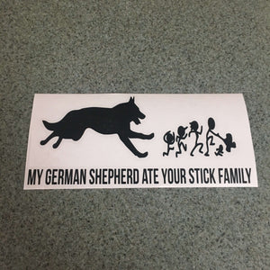 Fast Lane Graphix: My German Shepherd Ate Your Stick Figure Family Sticker,Black, stickers, decals, vinyl, custom, car, love, automotive, cheap, cool, Graphics, decal, nice