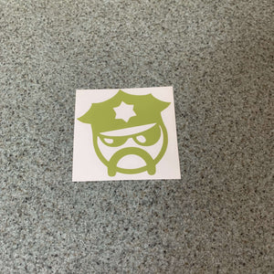 Fast Lane Graphix: Angry Cop Emoji Sticker,Matte Olive, stickers, decals, vinyl, custom, car, love, automotive, cheap, cool, Graphics, decal, nice