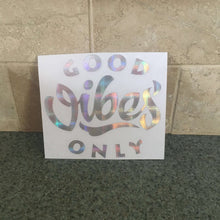 Fast Lane Graphix: Good Vibes Only Sticker,Holographic Plaid Silver Chrome, stickers, decals, vinyl, custom, car, love, automotive, cheap, cool, Graphics, decal, nice