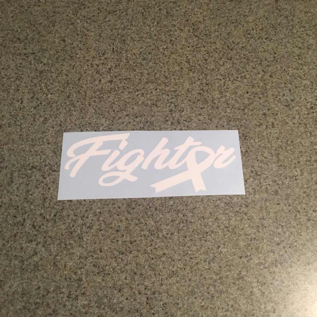 Fast Lane Graphix: Fighter With Cancer Ribbon Sticker,White, stickers, decals, vinyl, custom, car, love, automotive, cheap, cool, Graphics, decal, nice