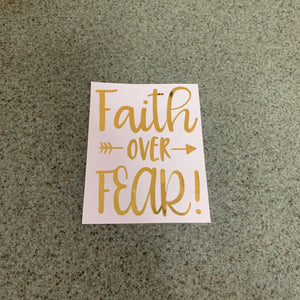 Fast Lane Graphix: Faith Over Fear Sticker,Gold Chrome, stickers, decals, vinyl, custom, car, love, automotive, cheap, cool, Graphics, decal, nice