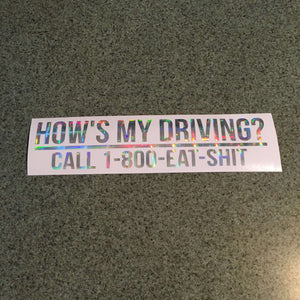 Fast Lane Graphix: Hows My Driving? Sticker,Holographic Plaid Silver Chrome, stickers, decals, vinyl, custom, car, love, automotive, cheap, cool, Graphics, decal, nice