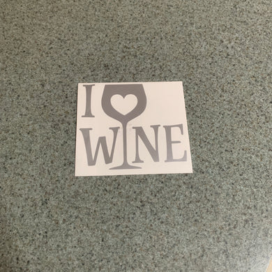 Fast Lane Graphix: I Love Wine Sticker,Silver, stickers, decals, vinyl, custom, car, love, automotive, cheap, cool, Graphics, decal, nice