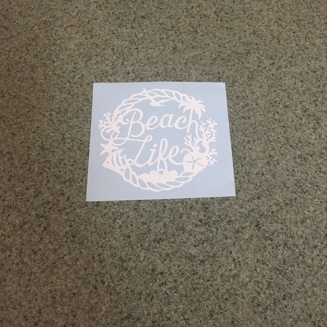 Fast Lane Graphix: Beach Life Sticker,White, stickers, decals, vinyl, custom, car, love, automotive, cheap, cool, Graphics, decal, nice