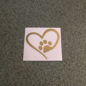 Fast Lane Graphix: Pawprint Heart Sticker,Gold Metallic, stickers, decals, vinyl, custom, car, love, automotive, cheap, cool, Graphics, decal, nice