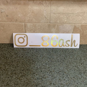 Fast Lane Graphix: Custom Instagram V2 Sticker "your text here",Holographic Gold Chrome, stickers, decals, vinyl, custom, car, love, automotive, cheap, cool, Graphics, decal, nice