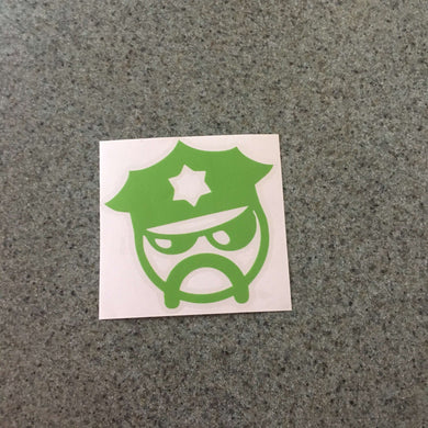 Fast Lane Graphix: Angry Cop Emoji Sticker,Lime Green, stickers, decals, vinyl, custom, car, love, automotive, cheap, cool, Graphics, decal, nice