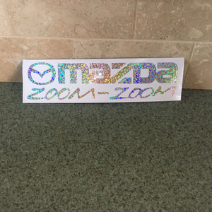 Fast Lane Graphix: Mazda Zoom Zoom Sticker,Silver Sequin, stickers, decals, vinyl, custom, car, love, automotive, cheap, cool, Graphics, decal, nice