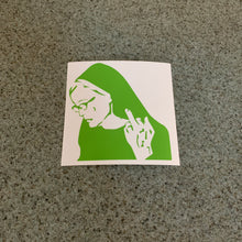 Fast Lane Graphix: Middle Finger Nun Sticker,Lime Green, stickers, decals, vinyl, custom, car, love, automotive, cheap, cool, Graphics, decal, nice