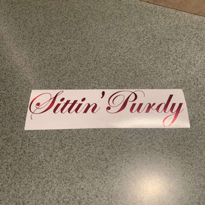 Fast Lane Graphix: Sittin' Purdy Sticker,Red Chrome, stickers, decals, vinyl, custom, car, love, automotive, cheap, cool, Graphics, decal, nice