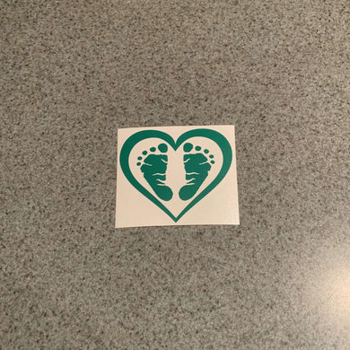 Fast Lane Graphix: Baby Feet Heart Sticker,Green, stickers, decals, vinyl, custom, car, love, automotive, cheap, cool, Graphics, decal, nice