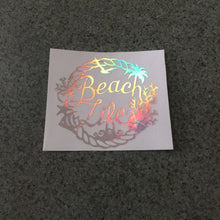 Fast Lane Graphix: Beach Life Sticker,Holographic Silver Chrome, stickers, decals, vinyl, custom, car, love, automotive, cheap, cool, Graphics, decal, nice