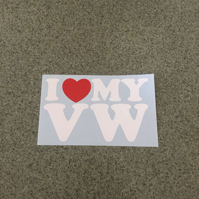 Fast Lane Graphix: I Love My VW With Red Heart Sticker,White, stickers, decals, vinyl, custom, car, love, automotive, cheap, cool, Graphics, decal, nice