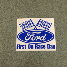 Fast Lane Graphix: Ford, First On Race Day Sticker,Brilliant Blue, stickers, decals, vinyl, custom, car, love, automotive, cheap, cool, Graphics, decal, nice