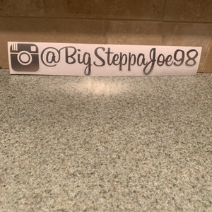 Fast Lane Graphix: Custom Instagram Sticker "your text here",Silver Chrome, stickers, decals, vinyl, custom, car, love, automotive, cheap, cool, Graphics, decal, nice