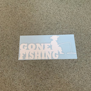 Fast Lane Graphix: Gone Fishing Sticker,White, stickers, decals, vinyl, custom, car, love, automotive, cheap, cool, Graphics, decal, nice