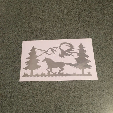Fast Lane Graphix: Horse In The Wild Sticker,Silver Chrome, stickers, decals, vinyl, custom, car, love, automotive, cheap, cool, Graphics, decal, nice