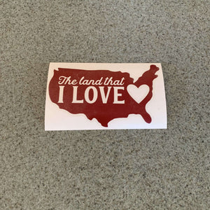 Fast Lane Graphix: The Land That I Love USA Sticker,Burgundy, stickers, decals, vinyl, custom, car, love, automotive, cheap, cool, Graphics, decal, nice