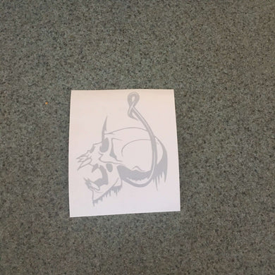 Fast Lane Graphix: Hooked Skull Sticker,Light Grey, stickers, decals, vinyl, custom, car, love, automotive, cheap, cool, Graphics, decal, nice