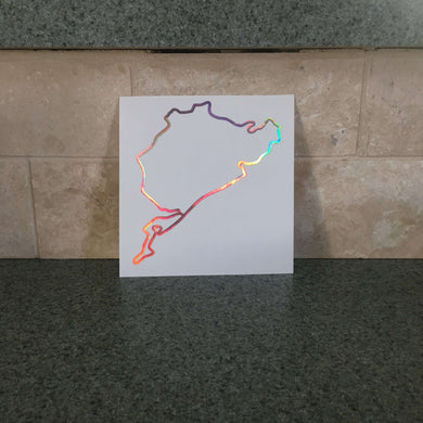 Fast Lane Graphix: Nurburgring Race Track Sticker,Holographic Silver Chrome, stickers, decals, vinyl, custom, car, love, automotive, cheap, cool, Graphics, decal, nice