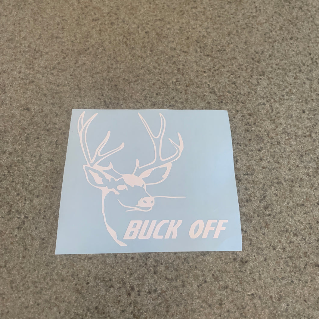 Fast Lane Graphix: Buck Off Deer Head Sticker,White, stickers, decals, vinyl, custom, car, love, automotive, cheap, cool, Graphics, decal, nice
