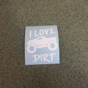Fast Lane Graphix: I Love Dirt Truck Sticker,White, stickers, decals, vinyl, custom, car, love, automotive, cheap, cool, Graphics, decal, nice