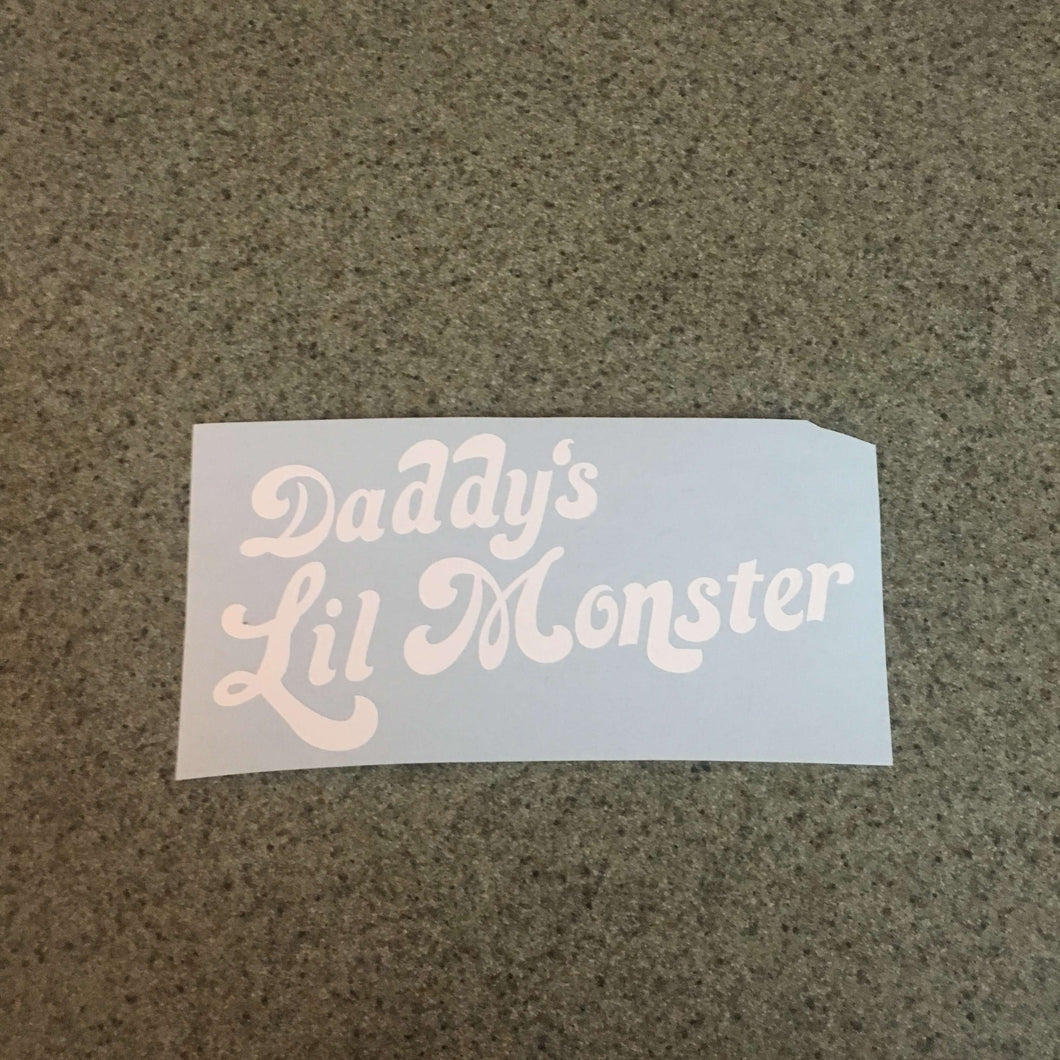 Fast Lane Graphix: Daddy's Lil Monster V2 Sticker,White, stickers, decals, vinyl, custom, car, love, automotive, cheap, cool, Graphics, decal, nice