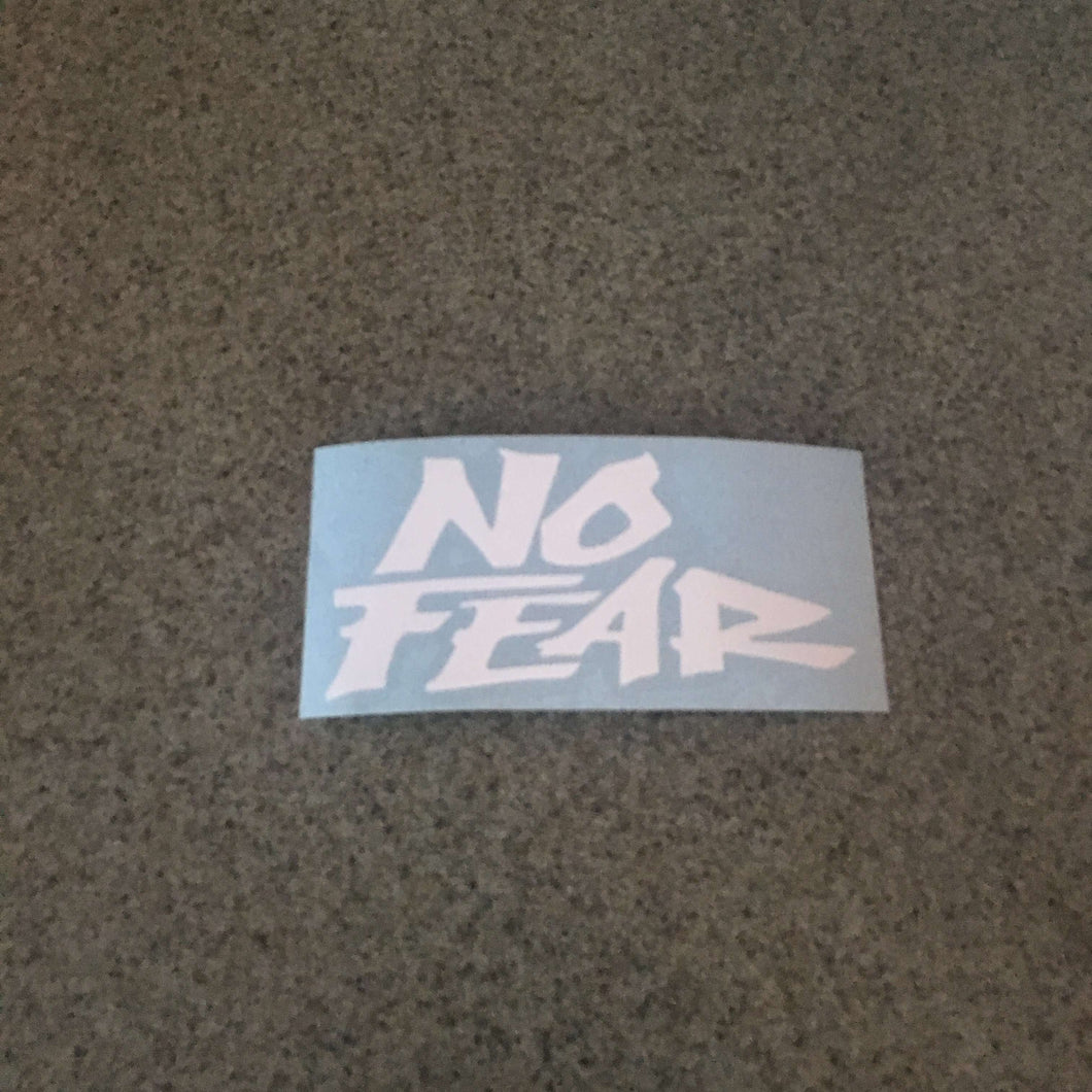 Fast Lane Graphix: No Fear Text Sticker,White, stickers, decals, vinyl, custom, car, love, automotive, cheap, cool, Graphics, decal, nice