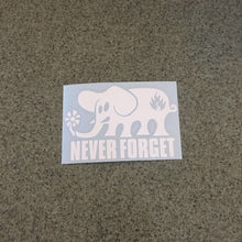 Fast Lane Graphix: Never Forget Elephant Sticker,White, stickers, decals, vinyl, custom, car, love, automotive, cheap, cool, Graphics, decal, nice