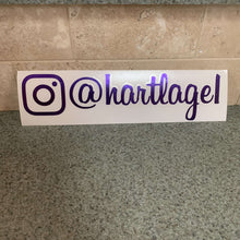 Fast Lane Graphix: Custom Instagram V2 Sticker "your text here",Purple Chrome, stickers, decals, vinyl, custom, car, love, automotive, cheap, cool, Graphics, decal, nice