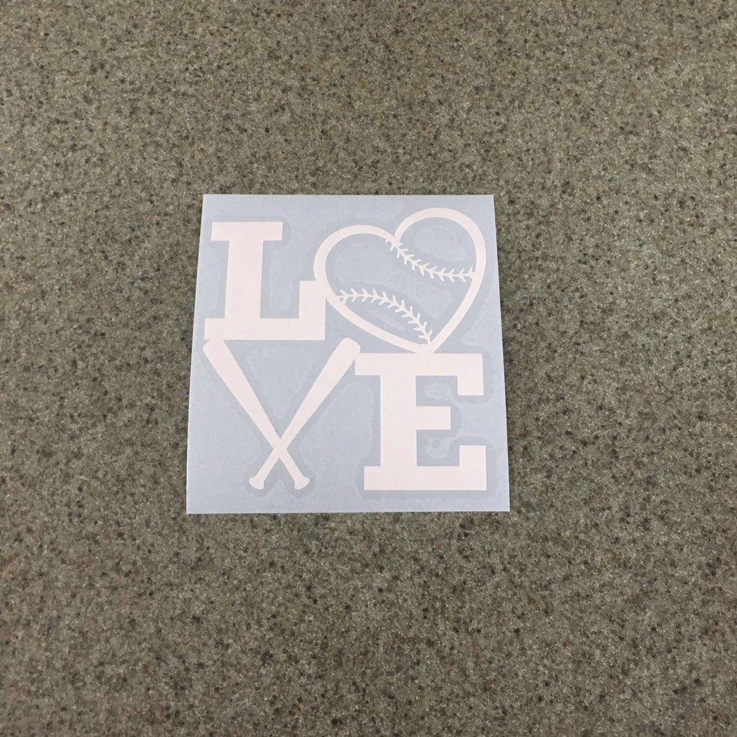 Fast Lane Graphix: Love Baseball Sign Sticker,White, stickers, decals, vinyl, custom, car, love, automotive, cheap, cool, Graphics, decal, nice