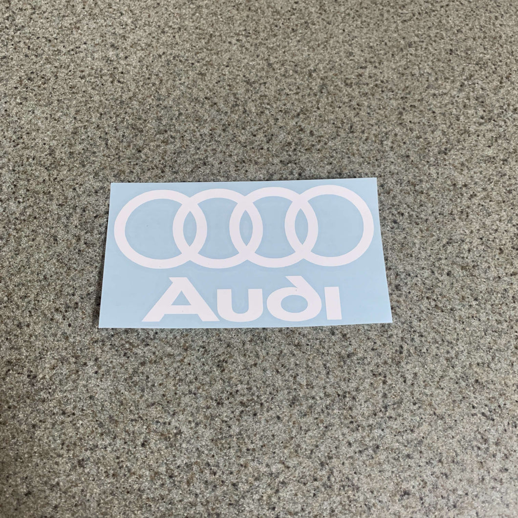 Fast Lane Graphix: Audi Logo Sticker,White, stickers, decals, vinyl, custom, car, love, automotive, cheap, cool, Graphics, decal, nice