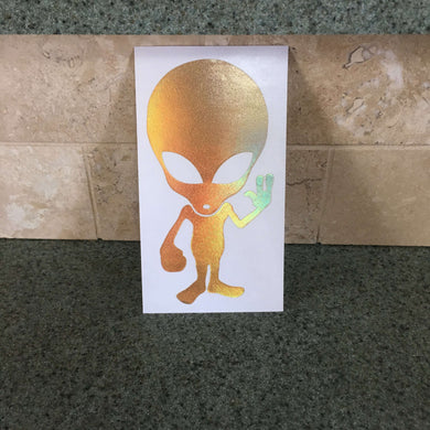 Fast Lane Graphix: Alien Sticker,Holographic Gold Chrome, stickers, decals, vinyl, custom, car, love, automotive, cheap, cool, Graphics, decal, nice