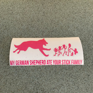 Fast Lane Graphix: My German Shepherd Ate Your Stick Figure Family Sticker,Pink, stickers, decals, vinyl, custom, car, love, automotive, cheap, cool, Graphics, decal, nice