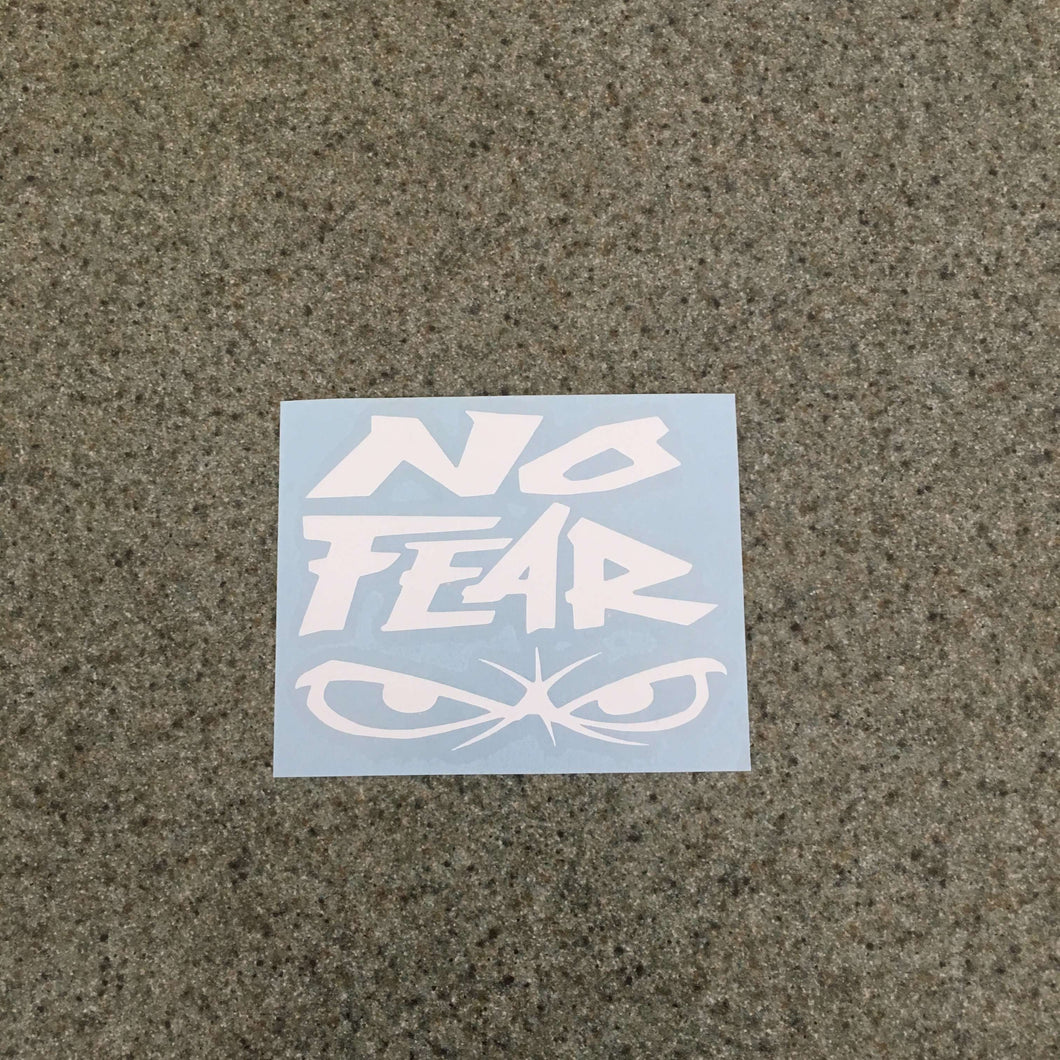 Fast Lane Graphix: No Fear Sticker,White, stickers, decals, vinyl, custom, car, love, automotive, cheap, cool, Graphics, decal, nice