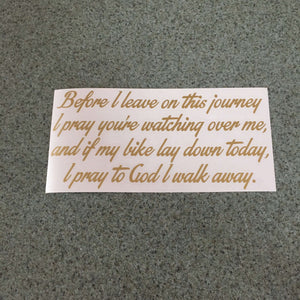 Fast Lane Graphix: Before I Leave On This Journey... Quote Sticker,Gold Metallic, stickers, decals, vinyl, custom, car, love, automotive, cheap, cool, Graphics, decal, nice