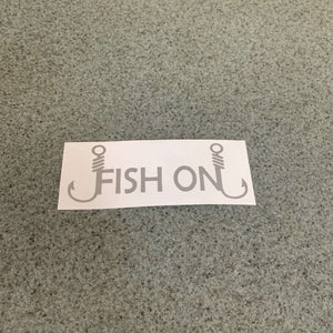 Fast Lane Graphix: Fish On V2 Sticker,Silver, stickers, decals, vinyl, custom, car, love, automotive, cheap, cool, Graphics, decal, nice