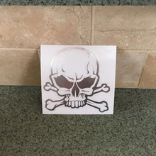 Fast Lane Graphix: Skull And Crossbones V4 Sticker,Silver Chrome, stickers, decals, vinyl, custom, car, love, automotive, cheap, cool, Graphics, decal, nice
