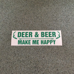 Fast Lane Graphix: Deer and Beer Make Me Happy Sticker,Green, stickers, decals, vinyl, custom, car, love, automotive, cheap, cool, Graphics, decal, nice
