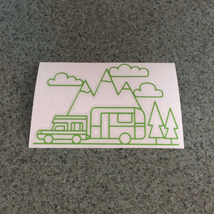 Fast Lane Graphix: Camping Scenery Sticker,Lime Green, stickers, decals, vinyl, custom, car, love, automotive, cheap, cool, Graphics, decal, nice
