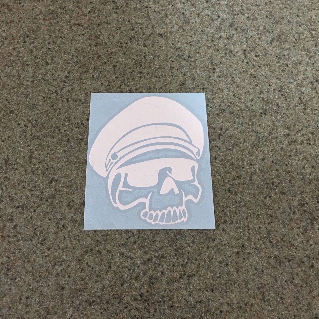 Fast Lane Graphix: Skull In Military Hat Sticker,White, stickers, decals, vinyl, custom, car, love, automotive, cheap, cool, Graphics, decal, nice