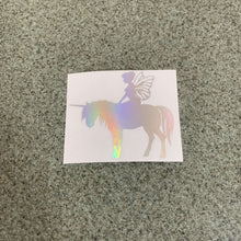 Fast Lane Graphix: Fairy On Her Unicorn Sticker,Holographic Silver Chrome, stickers, decals, vinyl, custom, car, love, automotive, cheap, cool, Graphics, decal, nice