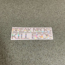 Fast Lane Graphix: Break Necks Kill Egos Sticker,Holographic Plaid Silver Chrome, stickers, decals, vinyl, custom, car, love, automotive, cheap, cool, Graphics, decal, nice