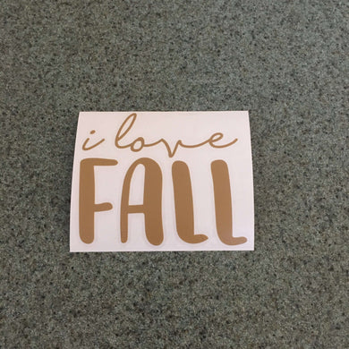 Fast Lane Graphix: I Love Fall Sticker,Light Brown, stickers, decals, vinyl, custom, car, love, automotive, cheap, cool, Graphics, decal, nice